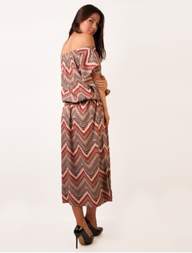 Rochie Dama Strangers In The Night Rosu Si Negru